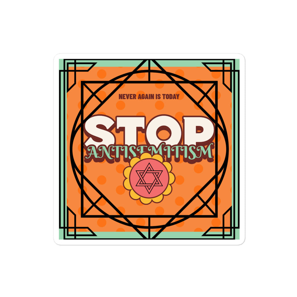 Antisemitism | Retro-Orange Style | Kiss Cut Sticker