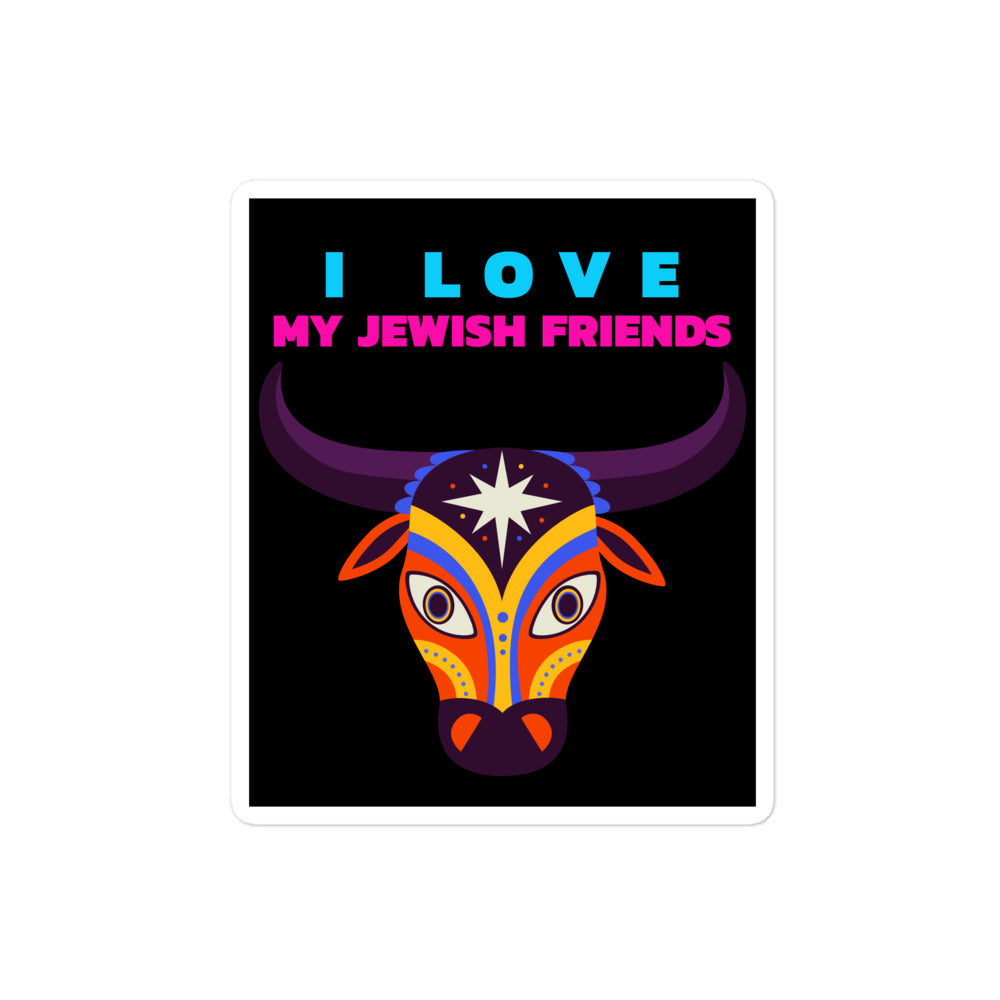 I Love My Jewish Friends | Kiss Cut Sticker Jouparty