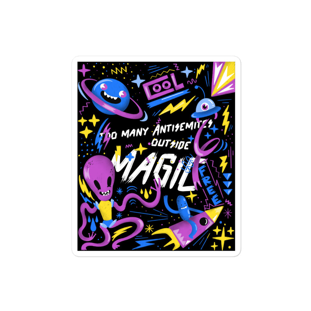 Too Many Antisemites Outside | Kiss Cut Sticker Jouparty