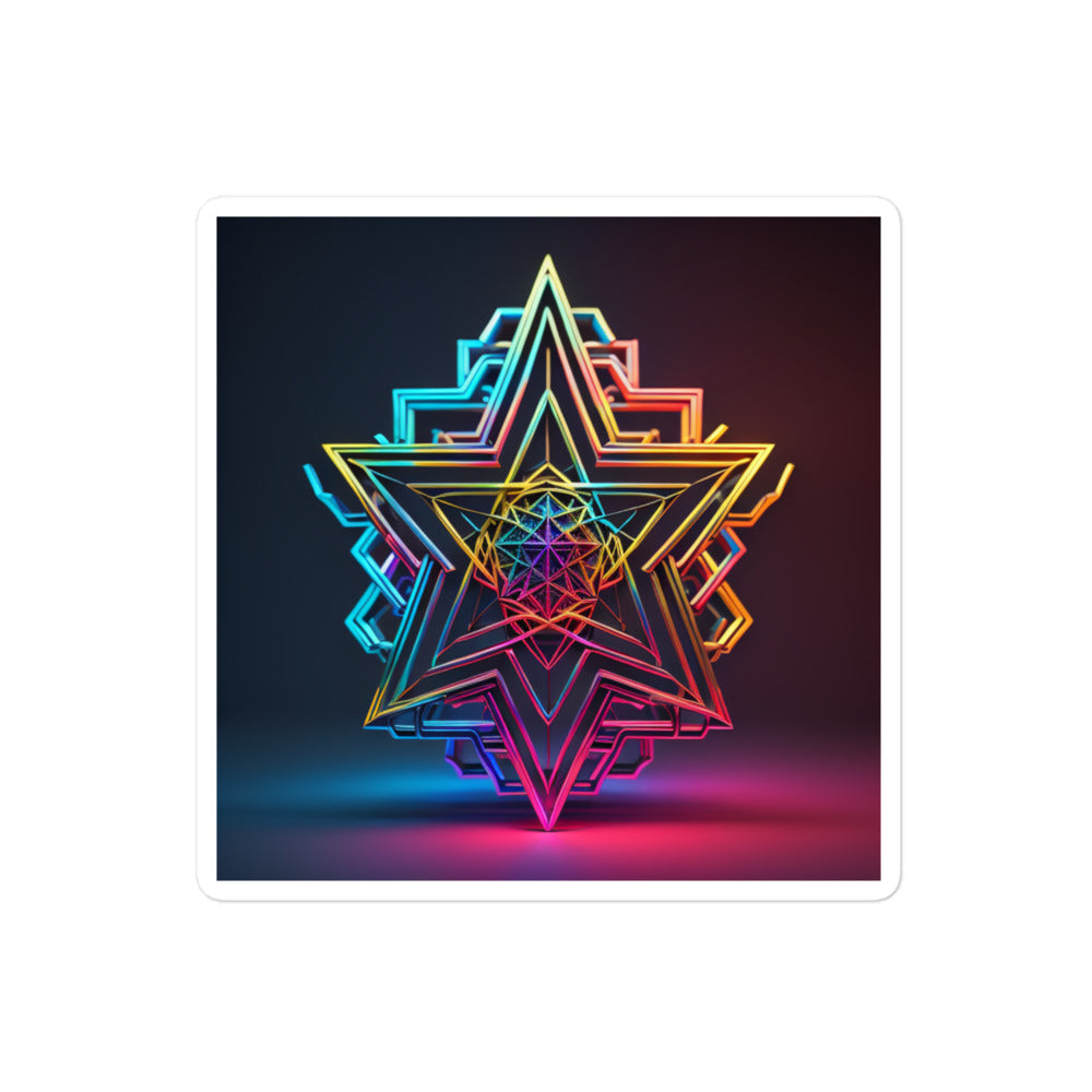 Futuristic Shine | Star Of David | Kiss Cut Sticker Jouparty