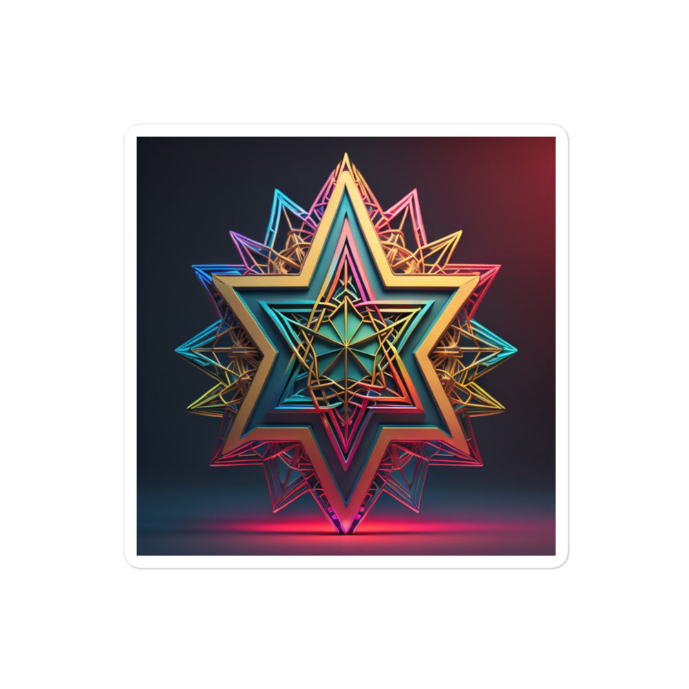 Futuristic Shine | Star Of David | Kiss Cut Sticker Jouparty