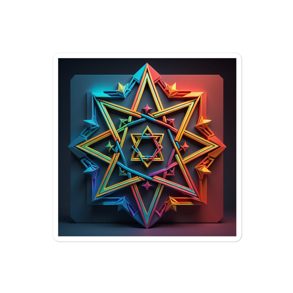 Futuristic Shine | Star Of David | Kiss Cut Sticker Jouparty