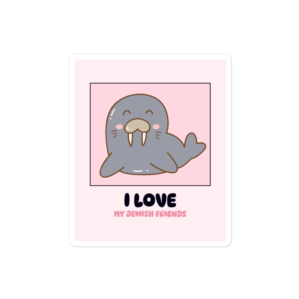 I Love My Jewish Friends | Pink Edition | Kiss Cut Sticker Jouparty