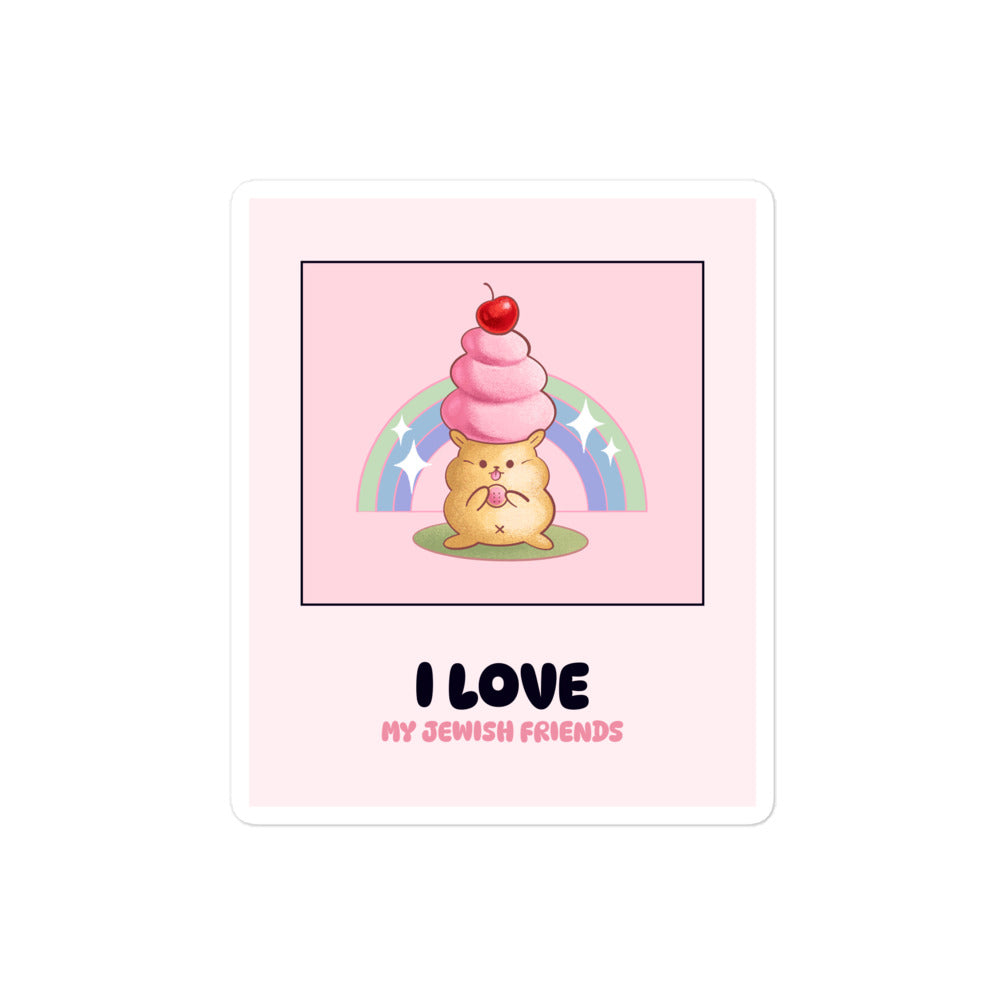 I Love My Jewish Friends | Pink Edition | Kiss Cut Sticker Jouparty