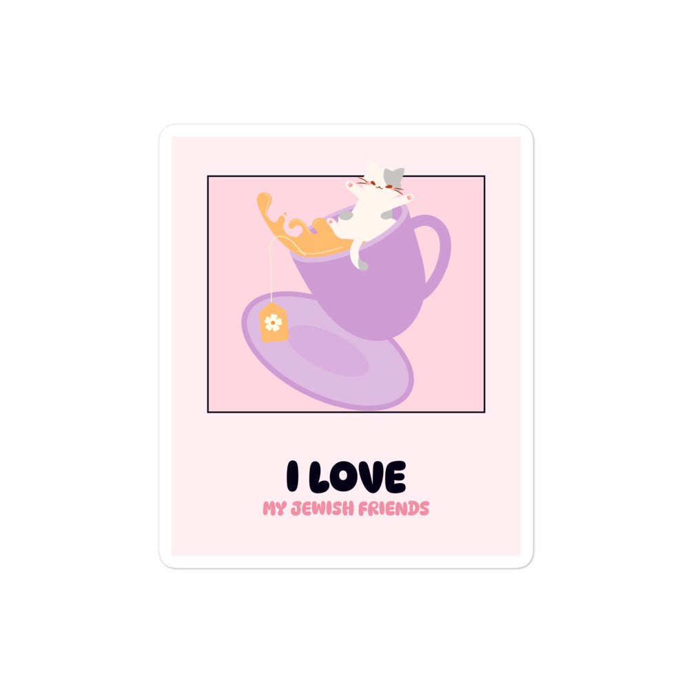 I Love My Jewish Friends | Pink Edition | Kiss Cut Sticker Jouparty