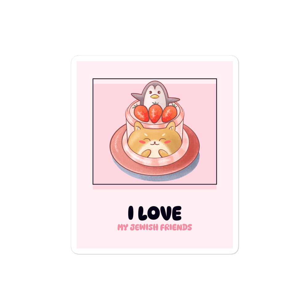 I Love My Jewish Friends | Pink Edition | Kiss Cut Sticker Jouparty