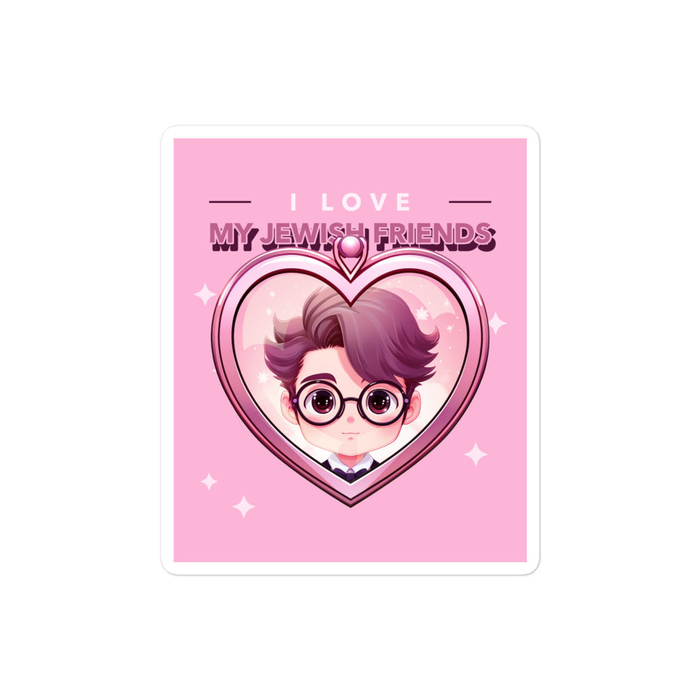 I Love My Jewish Friends | Pink Edition | Kiss Cut Sticker Jouparty