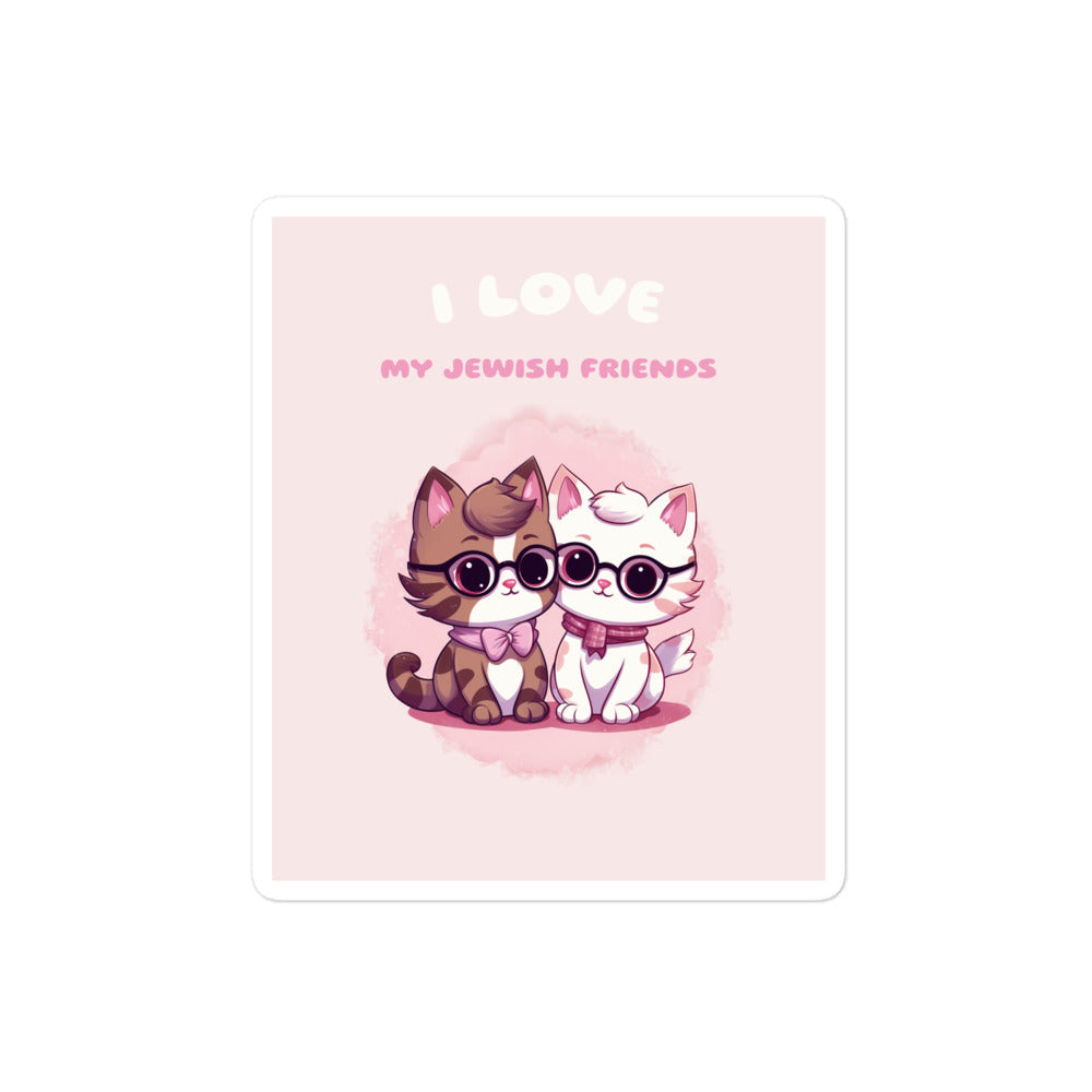 I Love My Jewish Friends | Pink Edition | Kiss Cut Sticker Jouparty