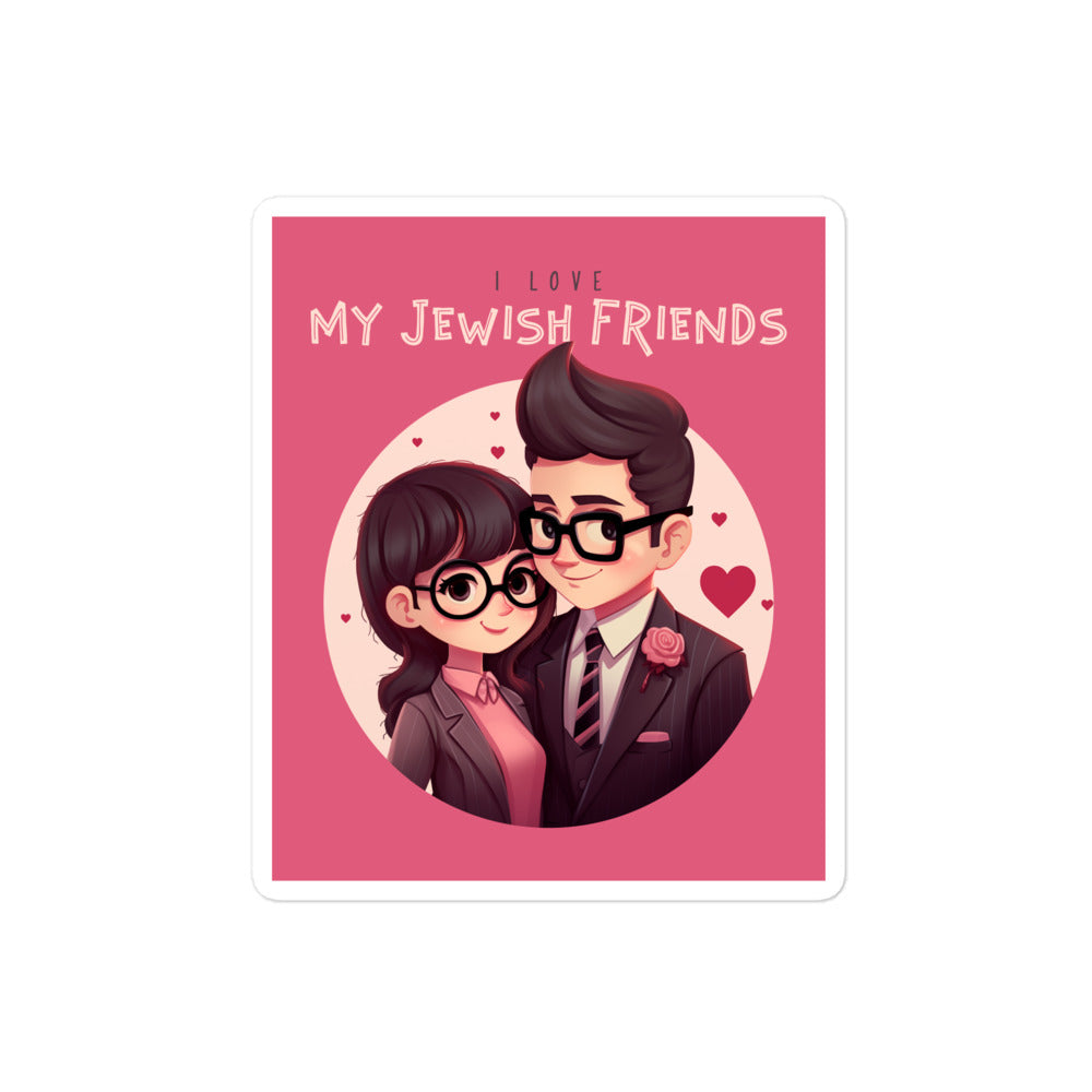 I Love My Jewish Friends | Pink Edition | Kiss Cut Sticker Jouparty