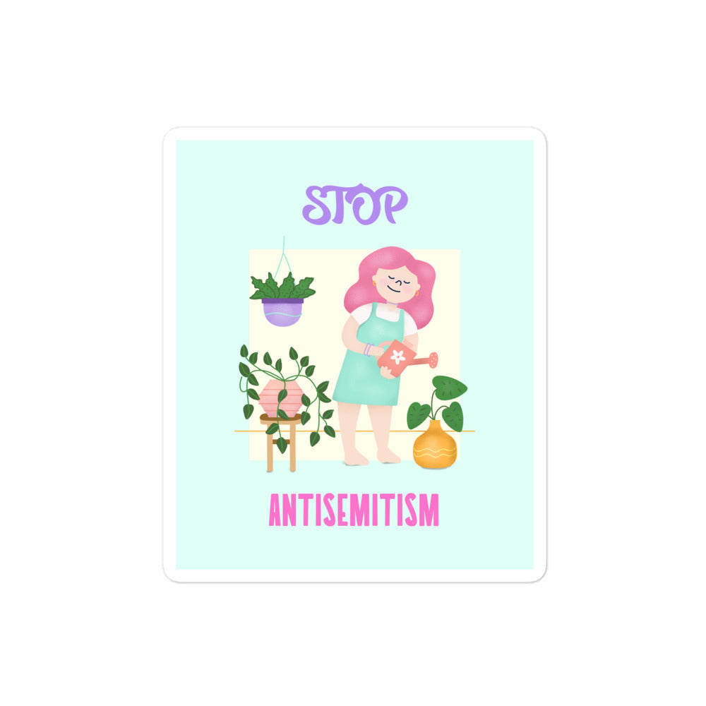 Stop Antisemitism | Plants & Flowers Edition | Kiss Cut Sticker Jouparty