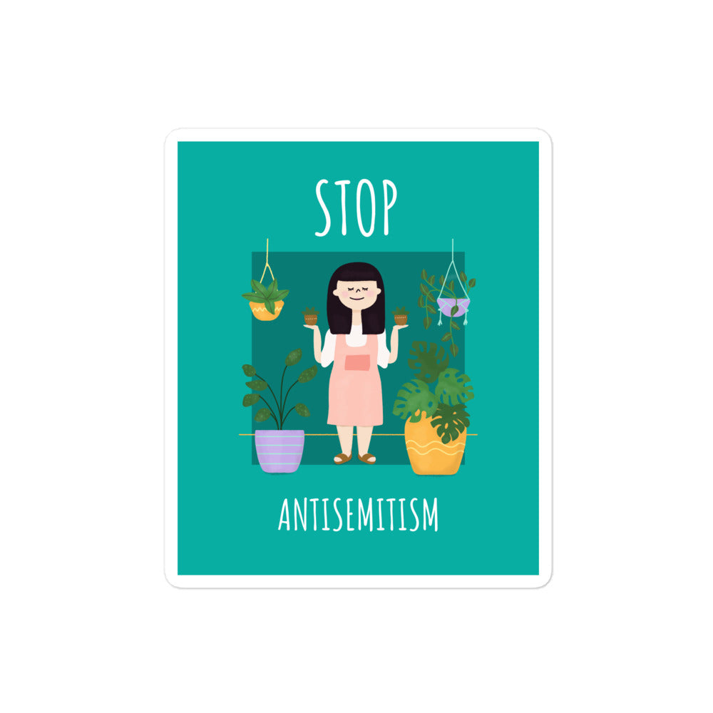 Stop Antisemitism | Plants & Flowers Edition | Kiss Cut Sticker Jouparty