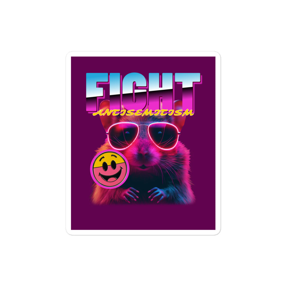 Retro Neon Animal | Fight Antisemitism | Kiss Cut Sticker Jouparty