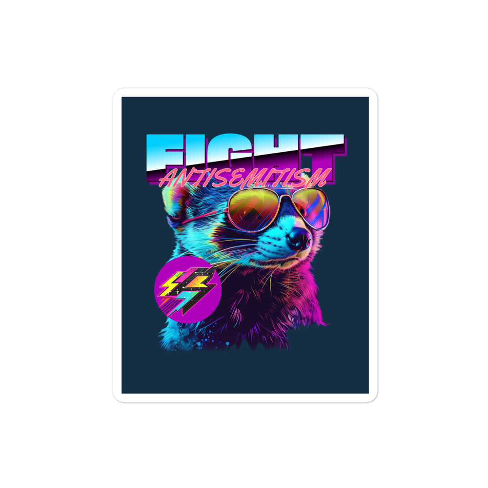 Retro Neon Animal | Fight Antisemitism | Kiss Cut Sticker Jouparty