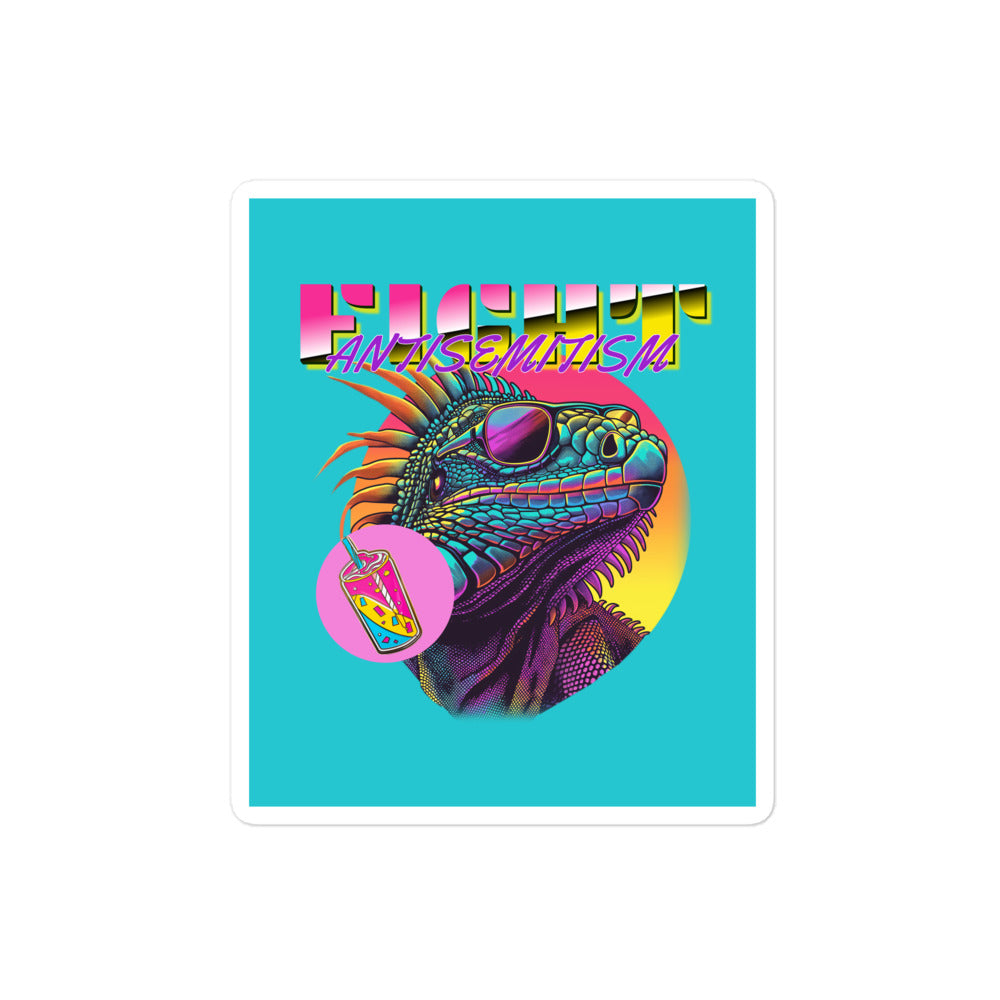 Retro Neon Animal | Fight Antisemitism | Kiss Cut Sticker Jouparty