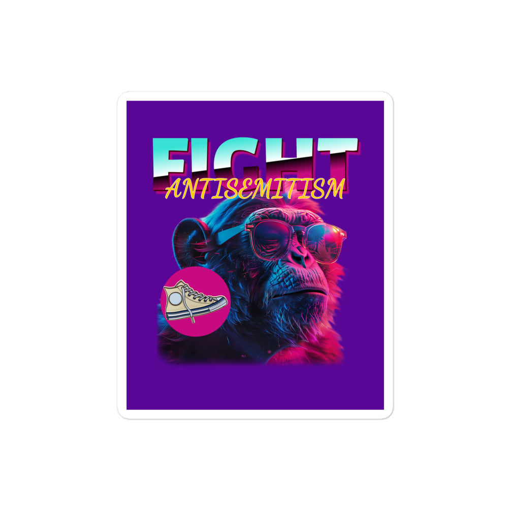 Retro Neon Animal | Fight Antisemitism | Kiss Cut Sticker Jouparty