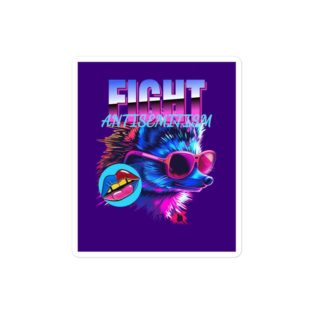 Retro Neon Animal | Fight Antisemitism | Kiss Cut Sticker Jouparty