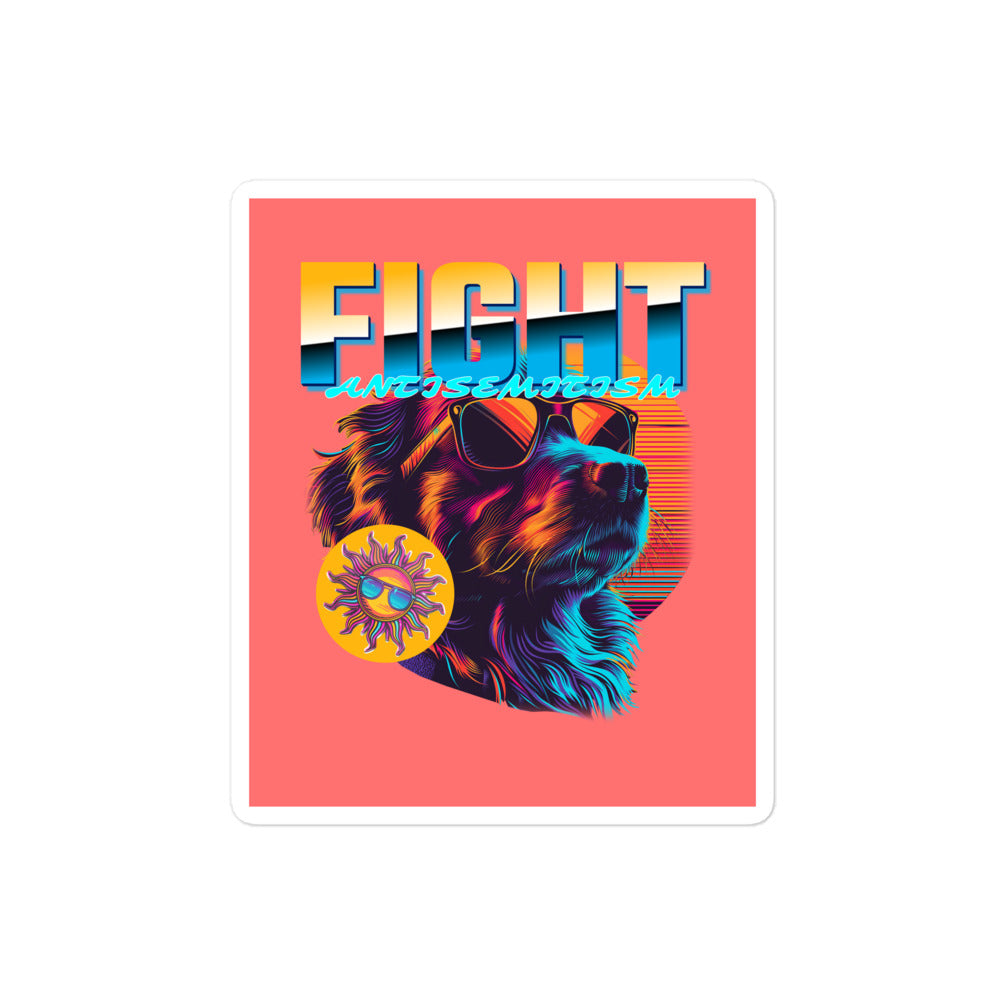 Retro Neon Animal | Fight Antisemitism | Kiss Cut Sticker Jouparty