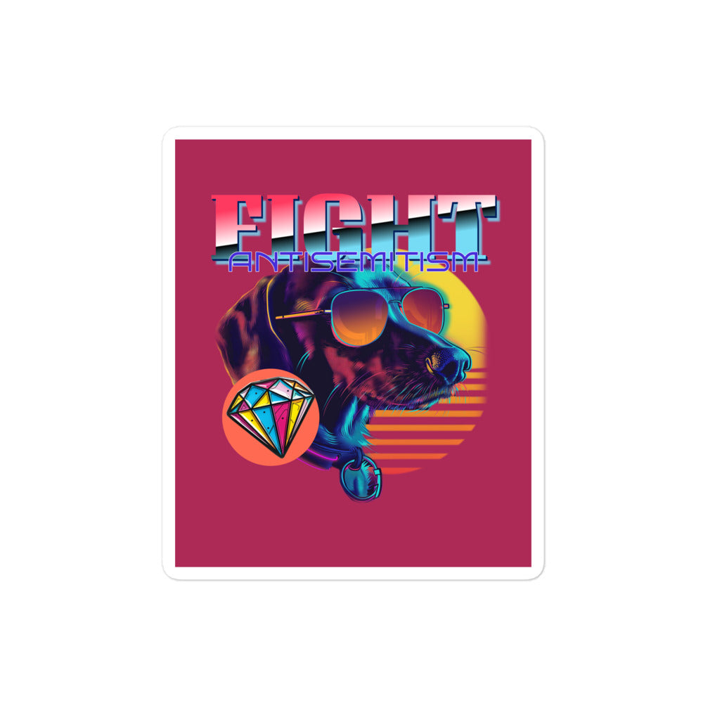 Retro Neon Animal | Fight Antisemitism | Kiss Cut Sticker Jouparty