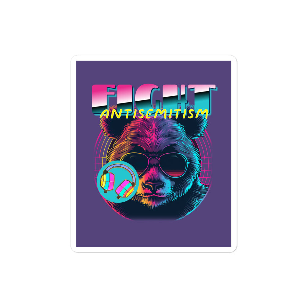 Retro Neon Animal | Fight Antisemitism | Kiss Cut Sticker Jouparty
