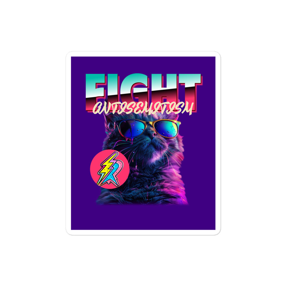 Retro Neon Animal | Fight Antisemitism | Kiss Cut Sticker Jouparty