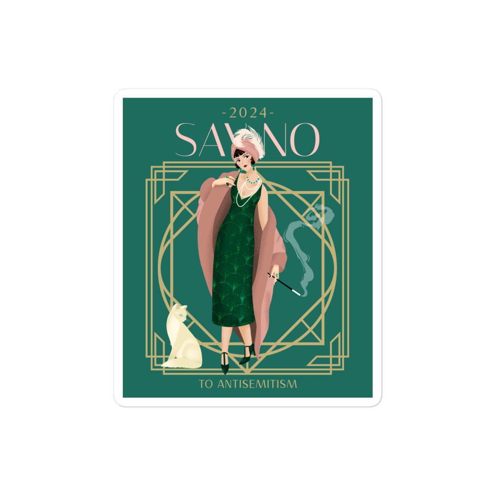 Art Deco Love Story | No Antisemitism | Kiss Cut Sticker