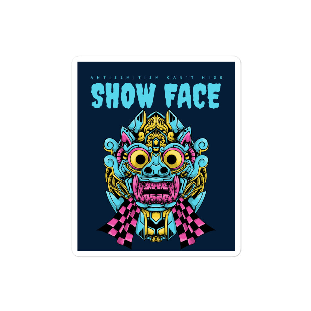 Show Face | Antisemitism Can't Hide | Kiss Cut Sticker Jouparty