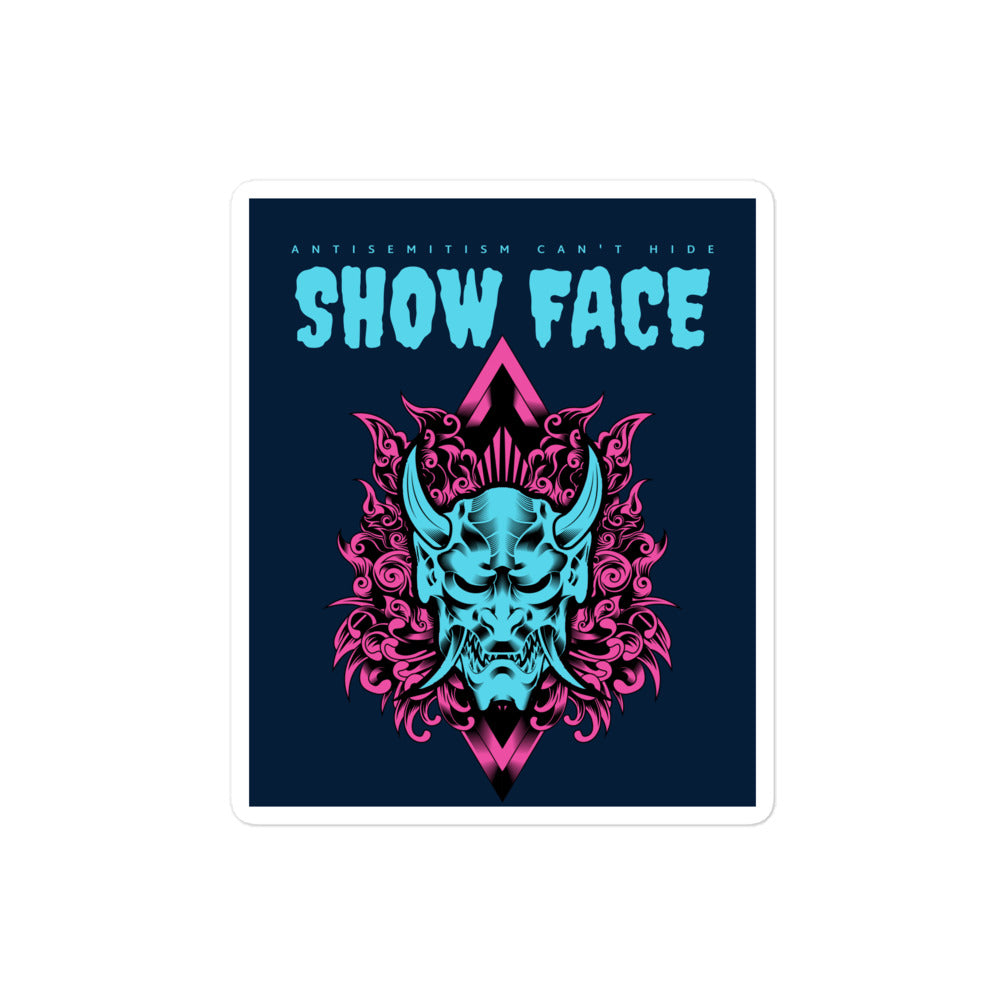 Show Face | Antisemitism Can't Hide | Kiss Cut Sticker Jouparty