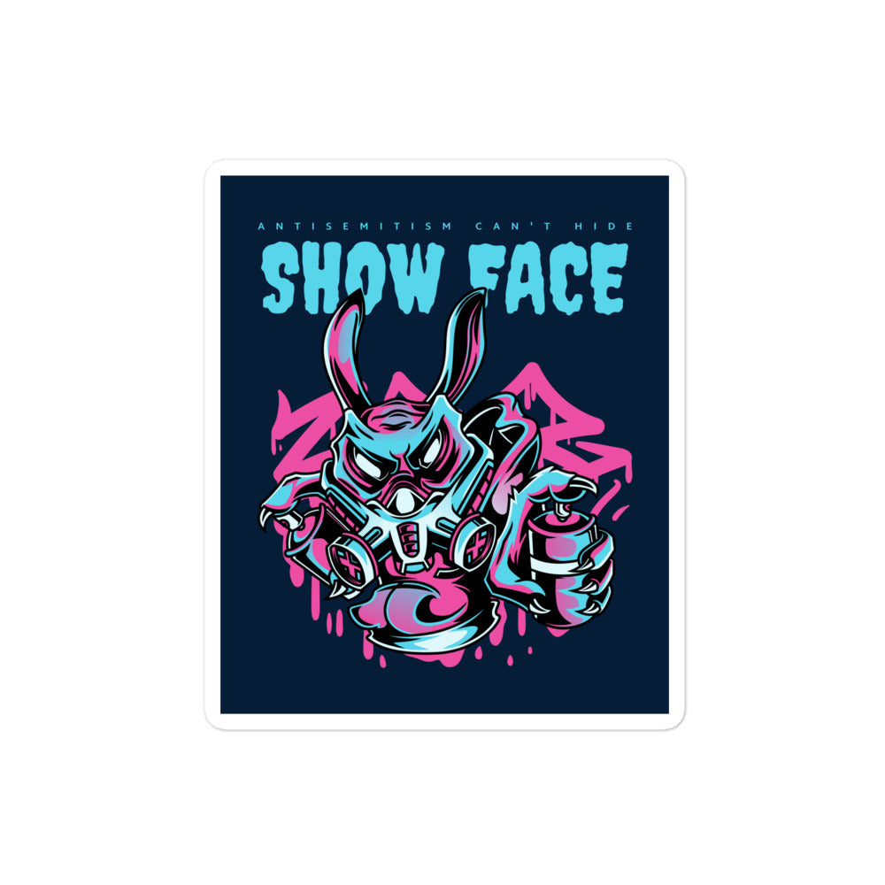 Show Face | Antisemitism Can't Hide | Kiss Cut Sticker Jouparty