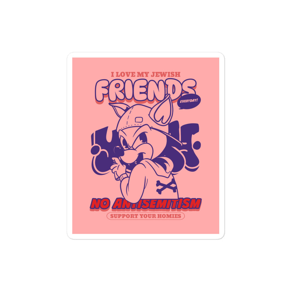 Streetart Graffiti Cartoon | Antisemitism | Kiss Cut Sticker