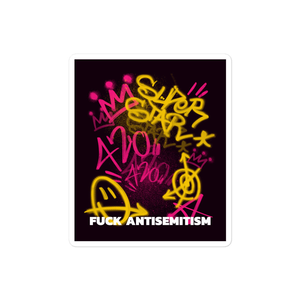 Fuck Antisemitism Graffiti | Kiss Cut Sticker Jouparty