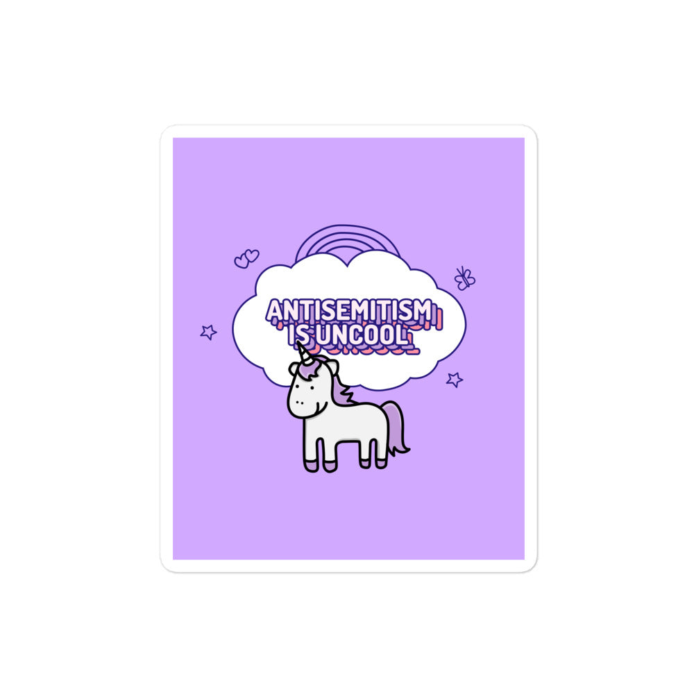 Unicorn Antisemitism Is Uncool | Kiss Cut Sticker Jouparty