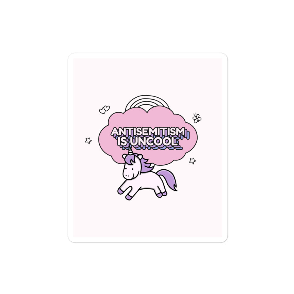 Unicorn Antisemitism Is Uncool | Kiss Cut Sticker Jouparty