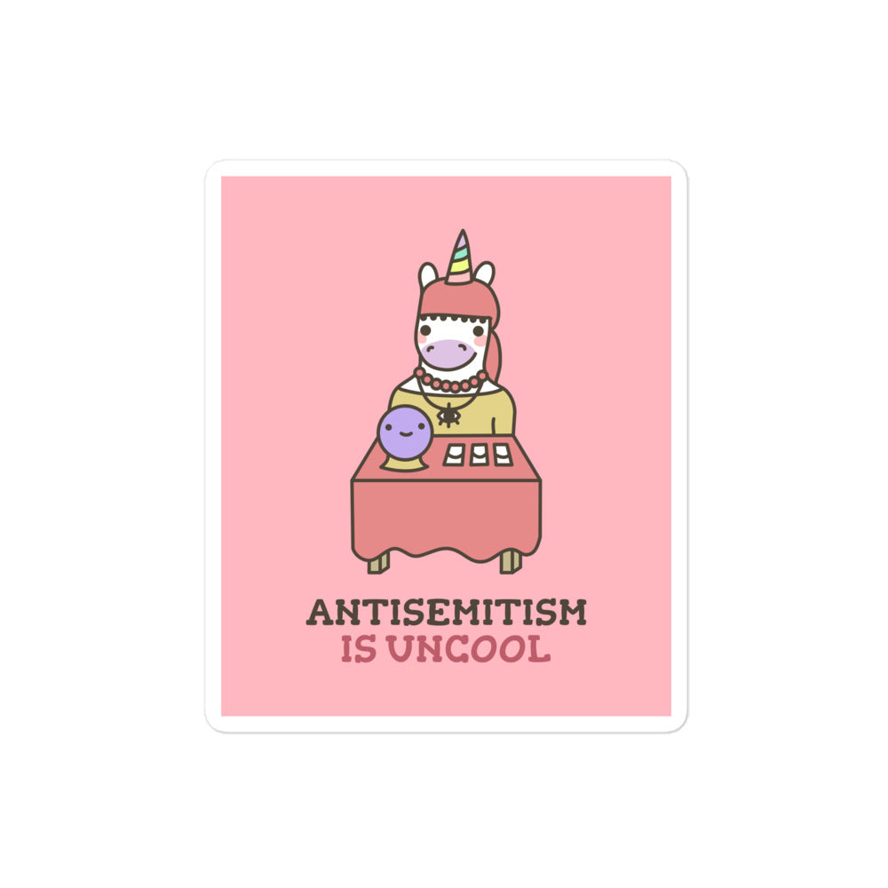 Unicorn Antisemitism Is Uncool | Kiss Cut Sticker Jouparty
