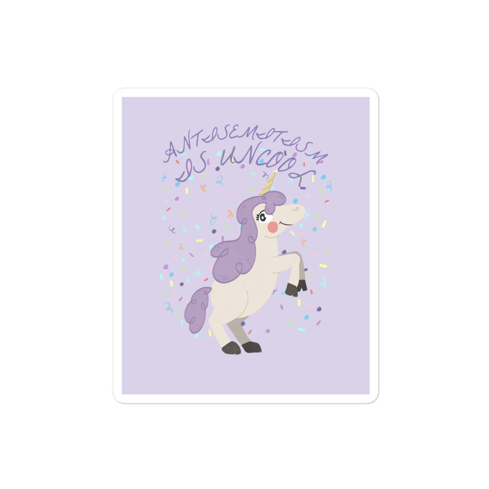 Unicorn Antisemitism Is Uncool | Kiss Cut Sticker