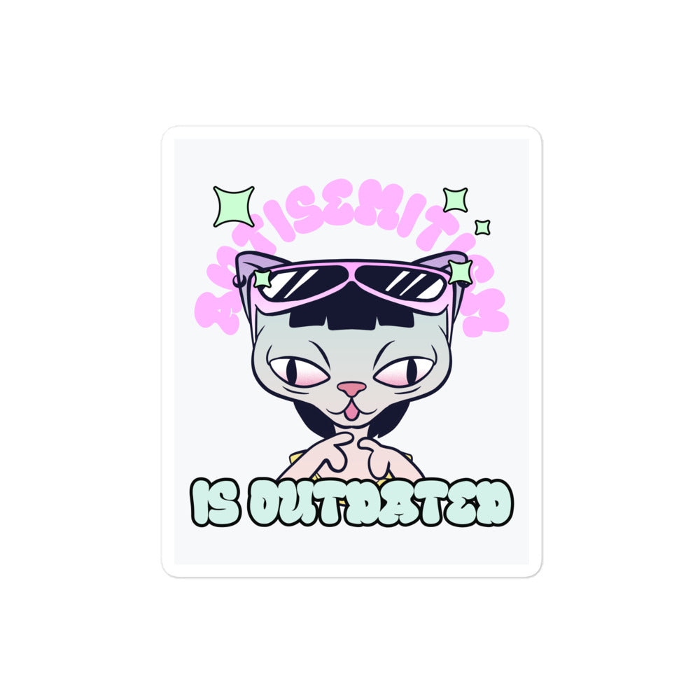 Cool Cat | Antisemitism Is Outdated | Kiss Cut Sticker Jouparty