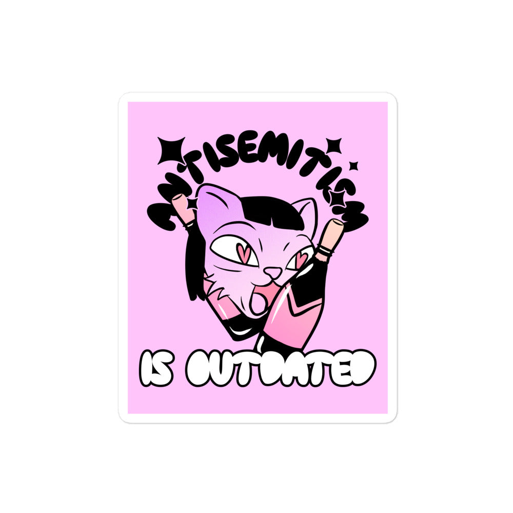 Cool Cat | Antisemitism Is Outdated | Kiss Cut Sticker Jouparty