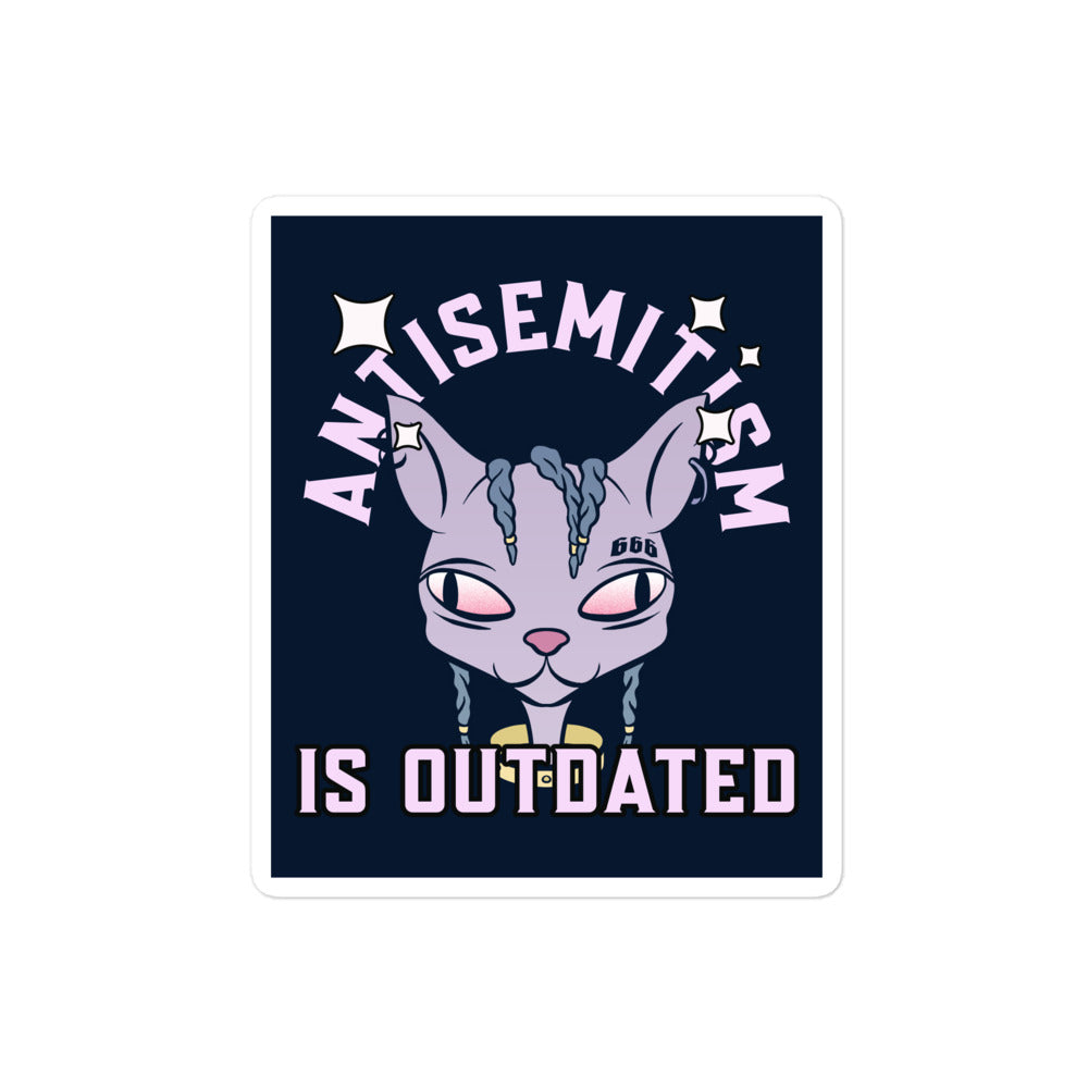 Cool Cat | Antisemitism Is Outdated | Kiss Cut Sticker