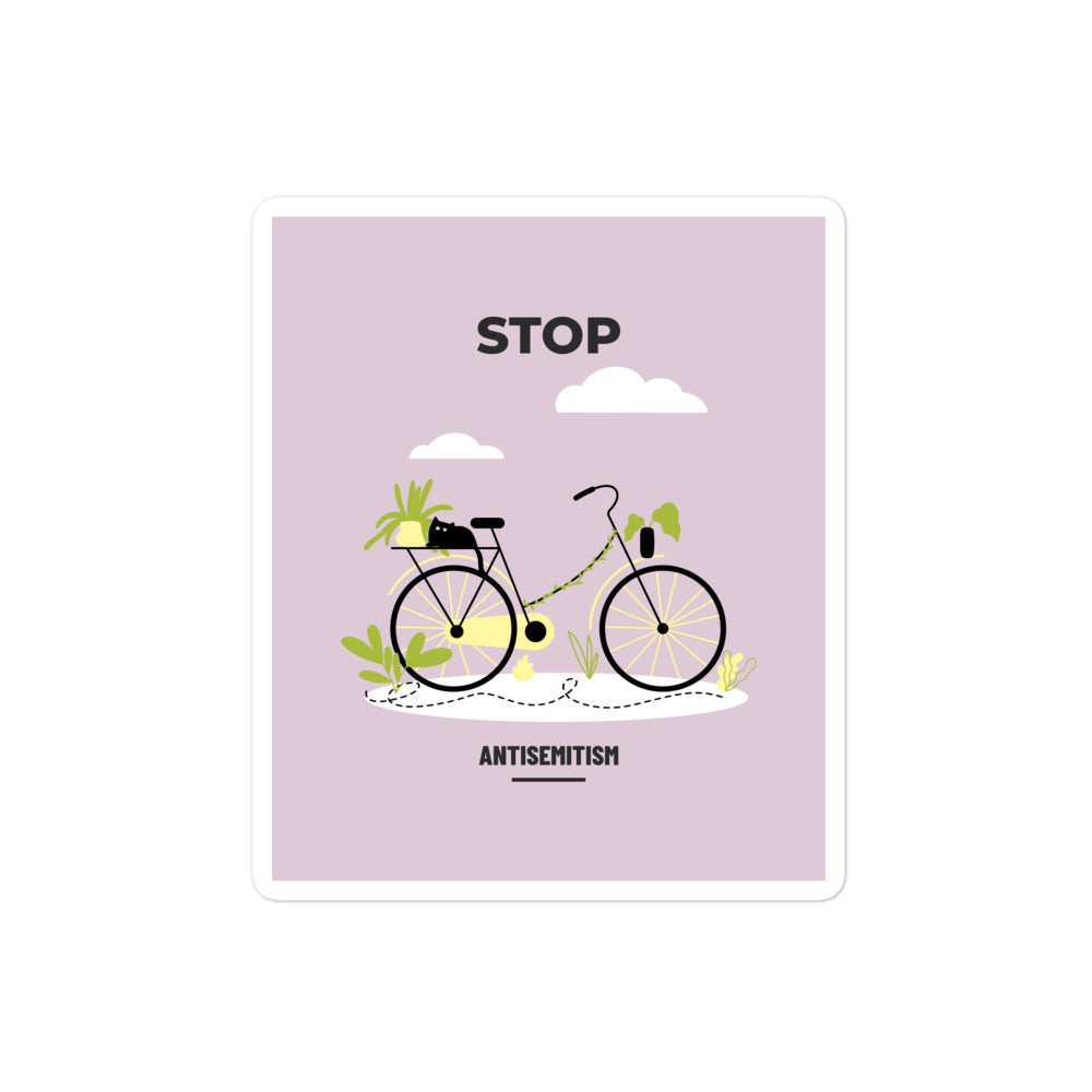 Bike Journey | Stop Antisemitism | Kiss Cut Sticker
