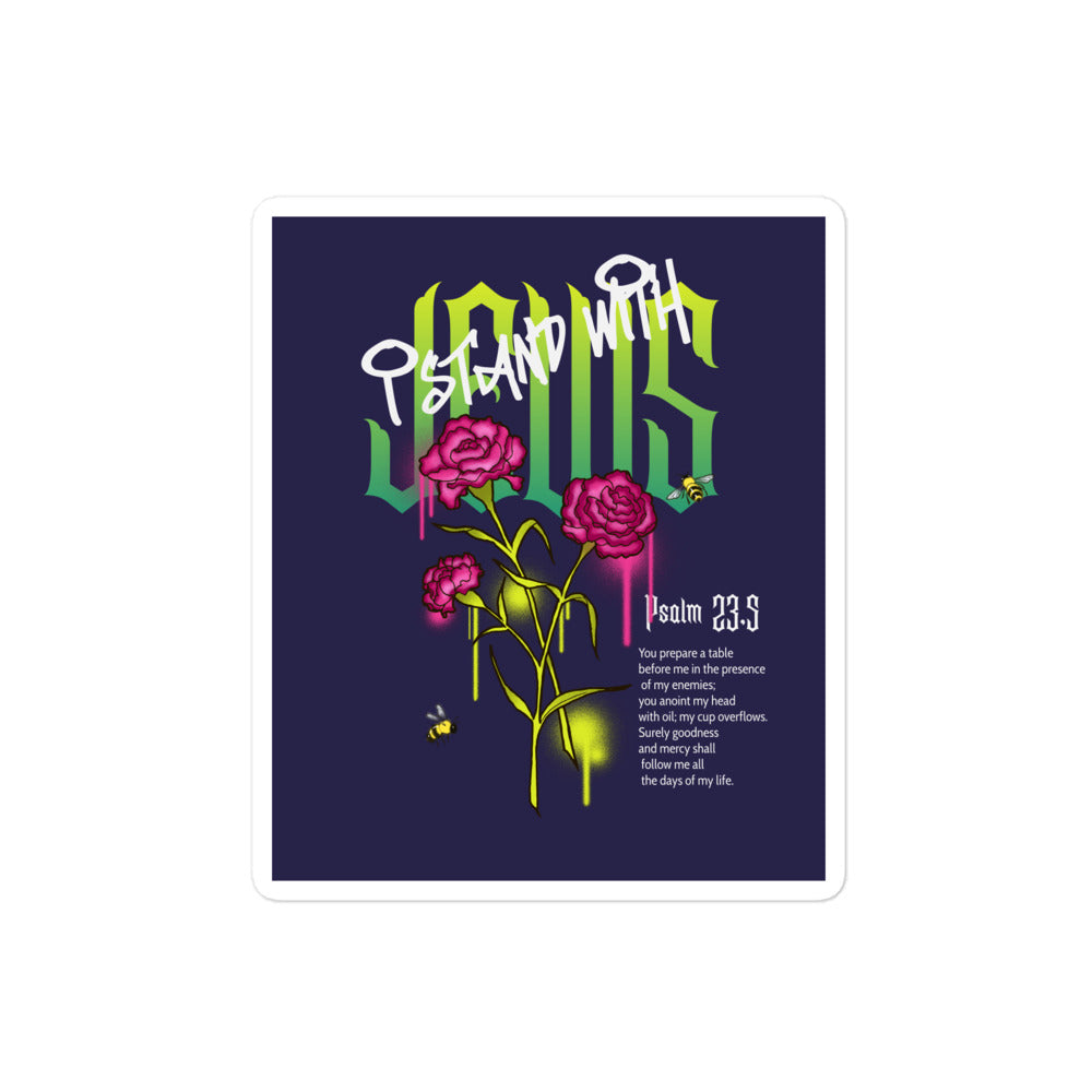 I Stand With Jews | Flower Christian Bible Verse | Kiss Cut Sticker Jouparty
