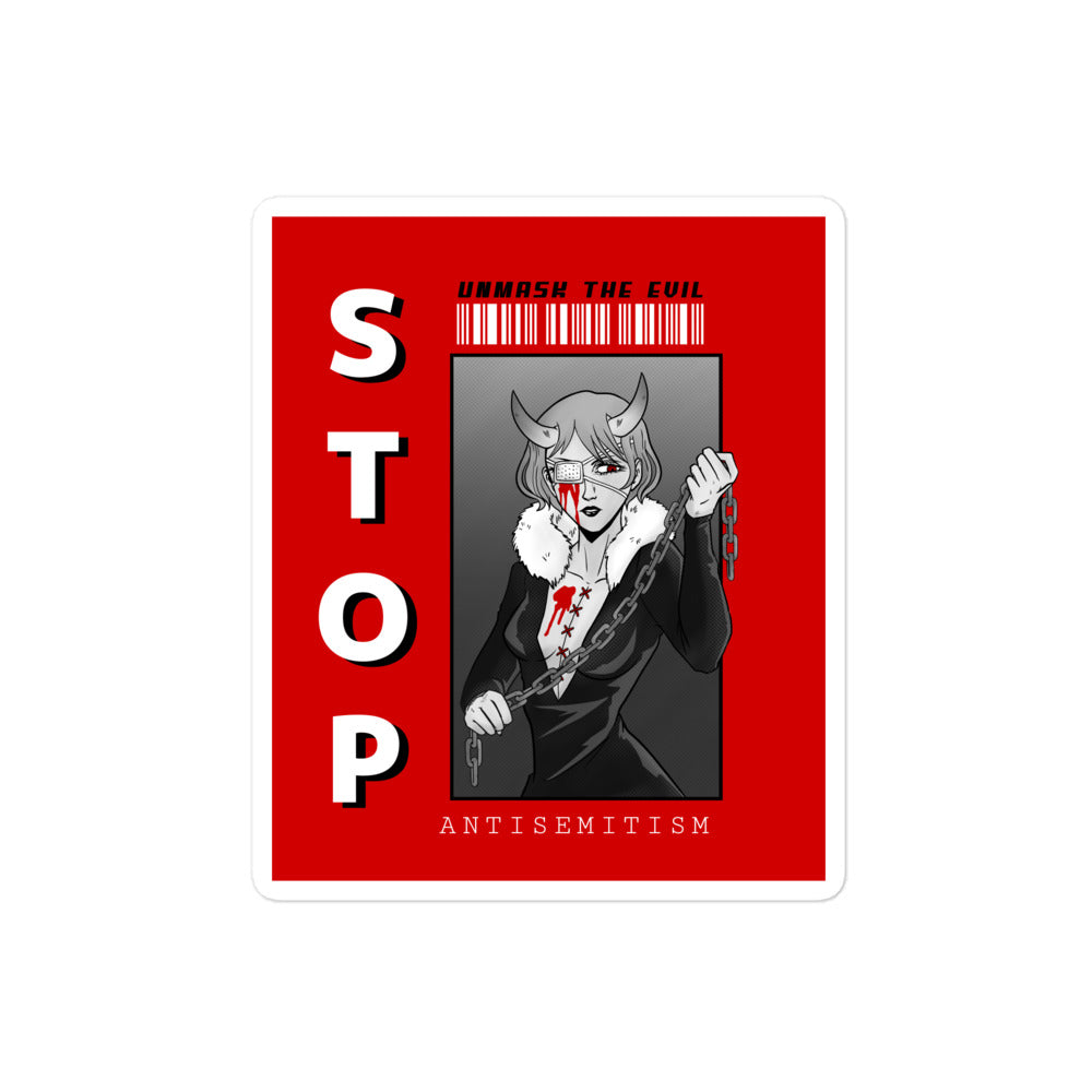 Unmask Evil | Antisemitism | Kiss Cut Sticker Jouparty