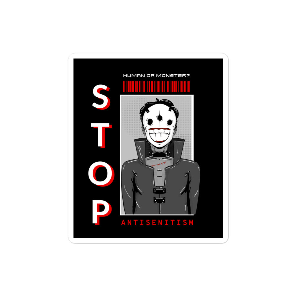 Human Or Monster | Antisemitism | Kiss Cut Sticker Jouparty