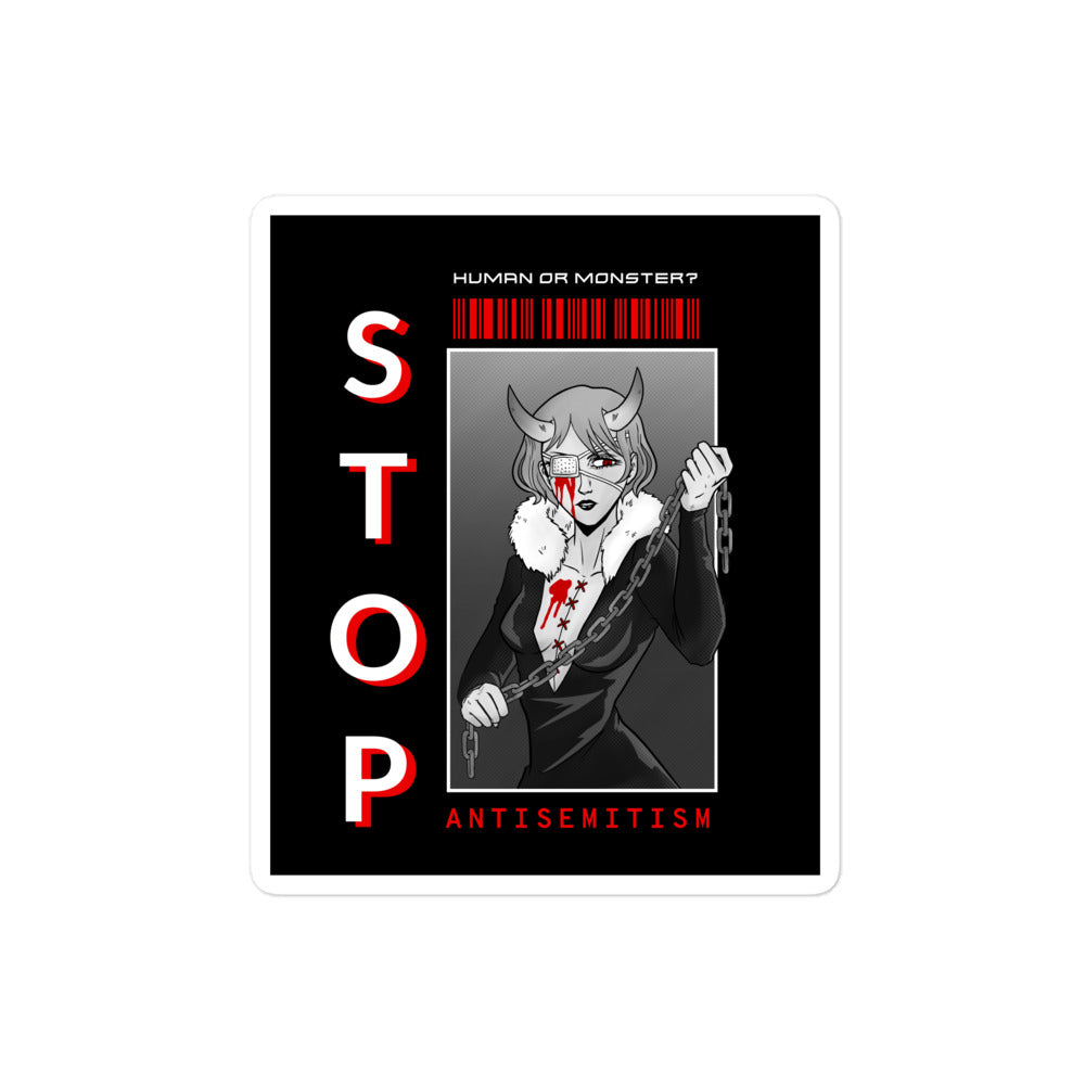 Human Or Monster | Antisemitism | Kiss Cut Sticker Jouparty