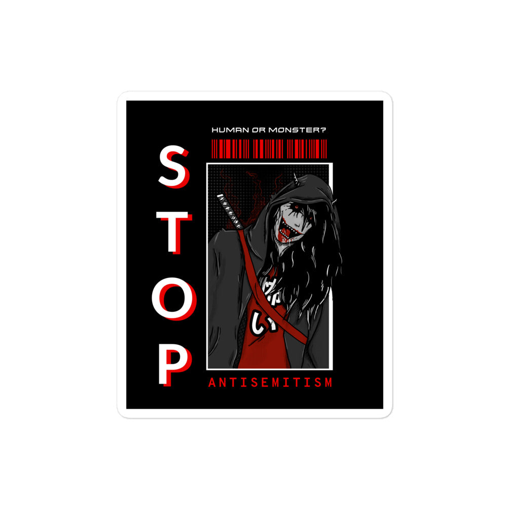 Human Or Monster | Antisemitism | Kiss Cut Sticker Jouparty