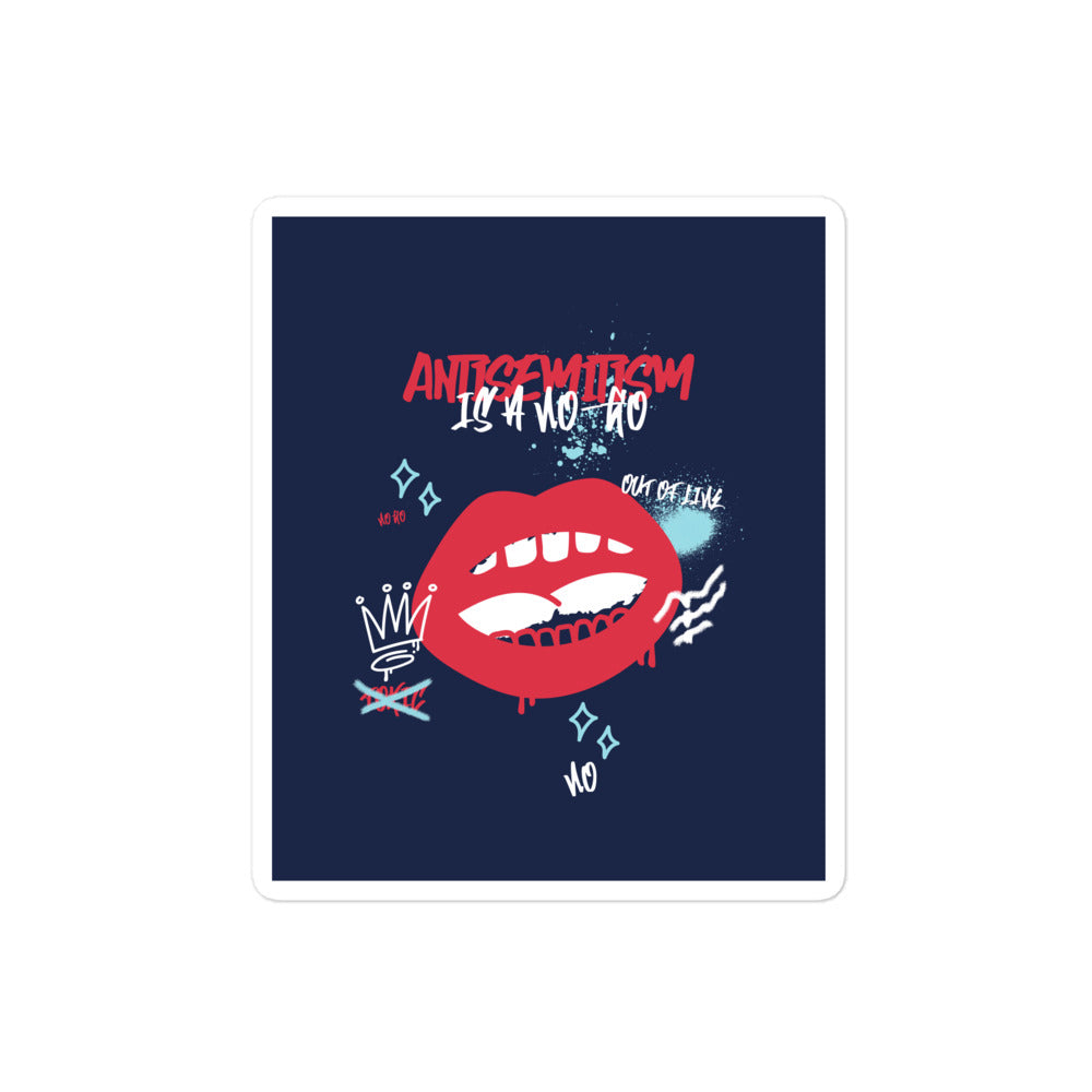 No Go Graffiti Doodle | Antisemitism | Kiss Cut Sticker Jouparty