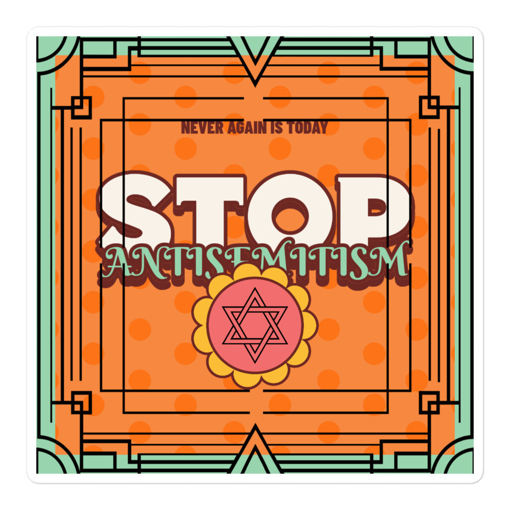 Antisemitism | Retro-Orange Style | Kiss Cut Sticker