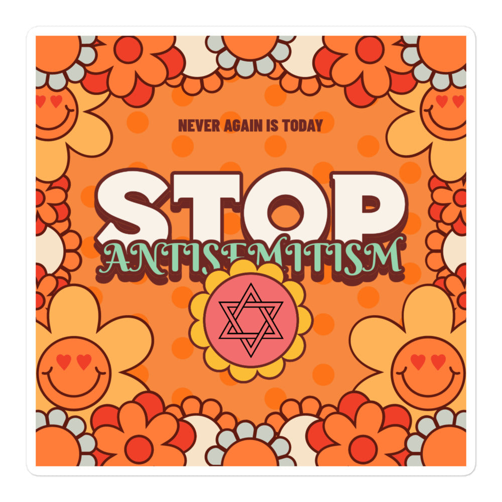 Antisemitism | Retro-Orange Style | Kiss Cut Sticker