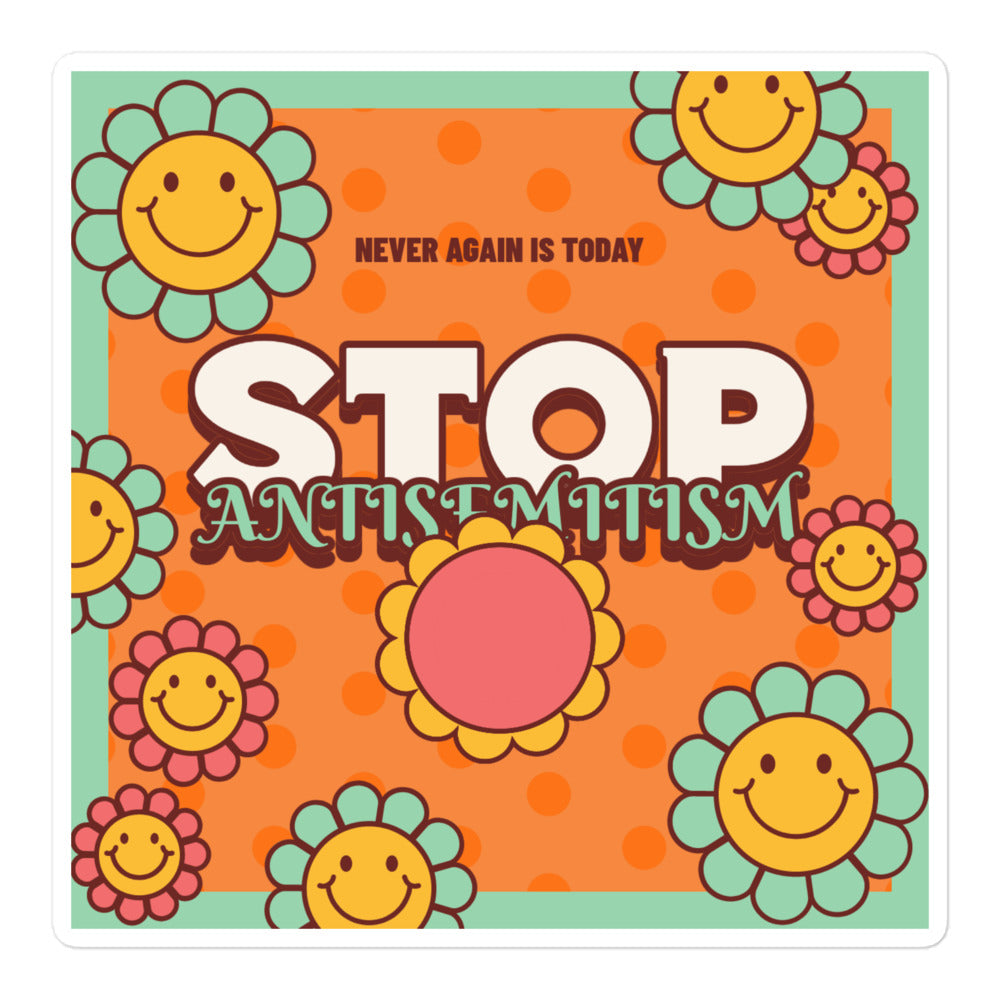 Antisemitism | Retro-Orange Style | Kiss Cut Sticker