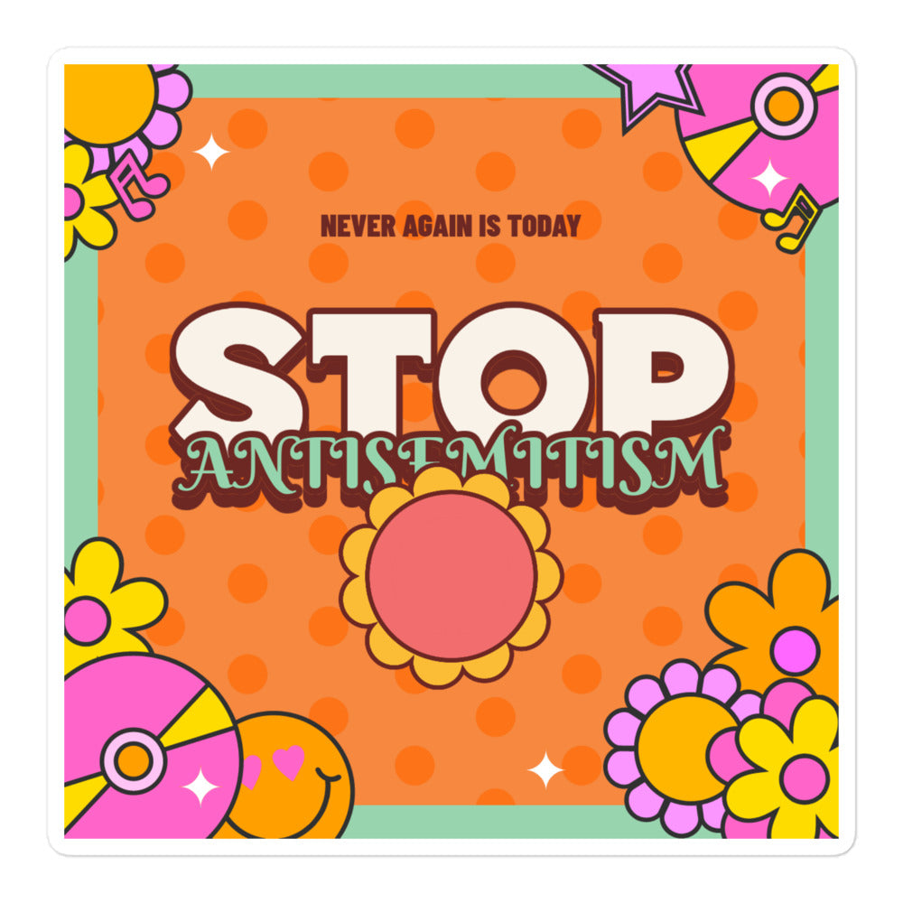 Antisemitism | Retro-Orange Style | Kiss Cut Sticker