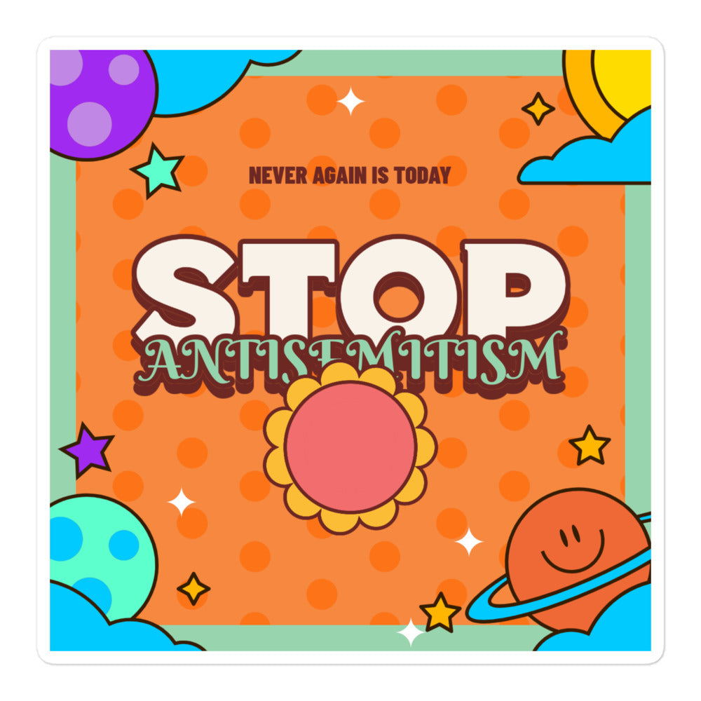 Antisemitism | Retro-Orange Style | Kiss Cut Sticker