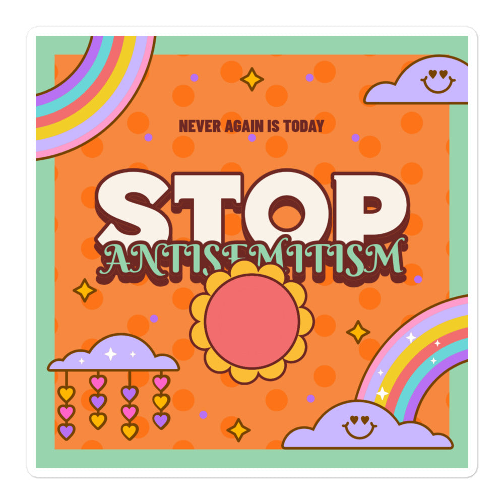 Antisemitism | Retro-Orange Style | Kiss Cut Sticker